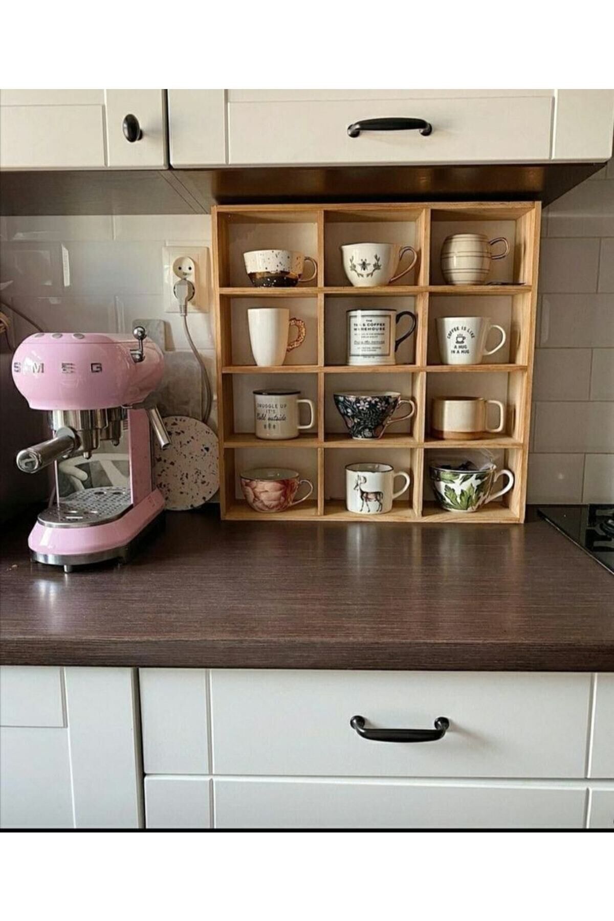  Ahşap Kupa Rafı Ahşap Terek