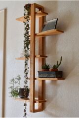 Ahşap ayarlanabilir raflı çiçeklik