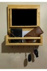 Doğal Ahşap Yazı Tahtalı Anahtarlık Anahtar Askısı Not Panosu El Yapımı Anahtarlık