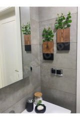 2'Lİ AHŞAP ÇİÇEKLİK MUTFAK BANYO YAPAY ÇİÇEK BALKON KIŞ BAHÇESİ EV HEDİYESİ ÇEYİZ BOHEM RUSTİK