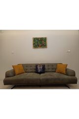 Lüks Dekoratif Ahşap Çerçeveli Yapay Çiçek Duvar Paneli Şimşir Dikey Bahçe Aranjmanı 48-68 Cm