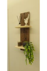 Lüks Dekoratif Ahşap Semplice Duvar Rafı