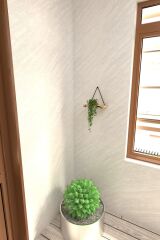 Tekli Lüks Dekoratif Duvar Rafı Doğal Masif Ahşap Balkon Rafı Çiçeklik Saksılık