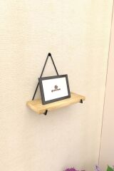 Tekli Lüks Dekoratif Duvar Rafı Doğal Masif Ahşap Balkon Rafı Çiçeklik Saksılık