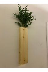 Tekli Lüx Ahşap Çiçeklik Peri Ledli Yapay Çiçek Dahil Duvar Dekorasyon Saksılık Ev Hediyesi 40 Cm