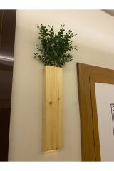 Tekli Lüx Ahşap Çiçeklik Peri Ledli Yapay Çiçek Dahil Duvar Dekorasyon Saksılık Ev Hediyesi 40 Cm