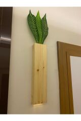 Tekli Lüx Ahşap Çiçeklik Bohem Peri Ledli Çiçekler Dahil Dekoratif Aydınlatma Ev Hediyesi 40cm