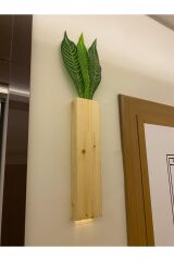 Tekli Lüx Ahşap Çiçeklik Bohem Peri Ledli Çiçekler Dahil Dekoratif Aydınlatma Ev Hediyesi 40cm