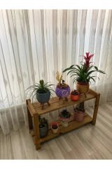 Lüx Ahşap Saksılık Çok Amaçlı Sehpa 2 Katlı Çiçeklik Saksı Düzenleyici