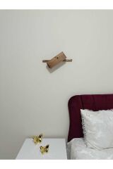 2 Li Dekoratif Peri Ledli Ahşap Aplik Dekoratif Aydınlatma Duvar Dekoru Yatak Odası Aplik