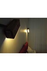 2 Li Dekoratif Peri Ledli Ahşap Aplik Dekoratif Aydınlatma Duvar Dekoru Yatak Odası Aplik