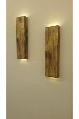 2li Ahşap Dekoratif Peri Ledli Aplik Balkon Antre Aksesuarı Otel Cafe Villa Bohem Rustik Dekor 35cm