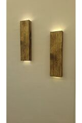 2li Ahşap Dekoratif Peri Ledli Aplik Balkon Antre Aksesuarı Otel Cafe Villa Bohem Rustik Dekor 35cm