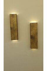 2li Ahşap Dekoratif Peri Ledli Aplik Balkon Antre Aksesuarı Otel Cafe Villa Bohem Rustik Dekor 35cm