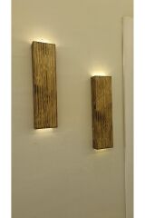 2li Ahşap Dekoratif Peri Ledli Aplik Balkon Antre Aksesuarı Otel Cafe Villa Bohem Rustik Dekor 35cm