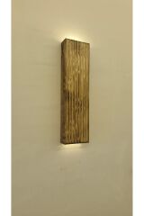 Ahşap Dekoratif Pilhariç Ledli Aplik Balkon Antre Aksesuarı Otel Cafe Villa Bohem Rustik Dekor 35cm