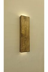 Ahşap Dekoratif Pilhariç Ledli Aplik Balkon Antre Aksesuarı Otel Cafe Villa Bohem Rustik Dekor 35cm