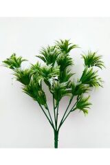 Yapay Çiçek Mini Yeşil, Beyaz Sıkas Demeti 7 Dal Garnitür Aranjman Dikey Bahçe Saksı Yeşillik 29 Cm
