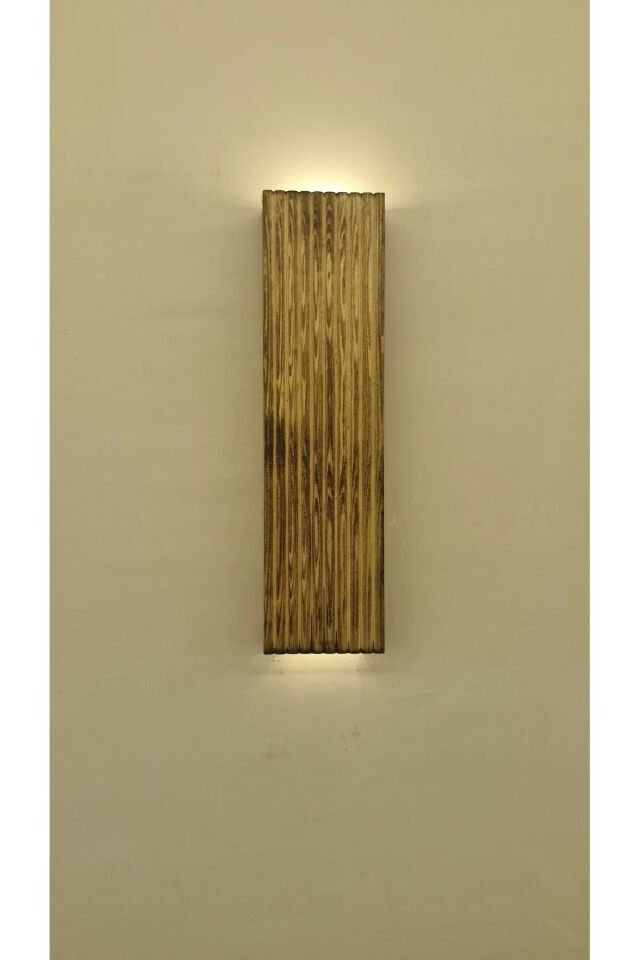  Ahşap Dekoratif Peri Ledli Aplik Balkon Antre Aksesuarı Otel Cafe Villa Bohem Rustik Dekor 35cm