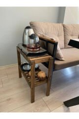 Aa Kalite Doğal Masif Kitaplık 2 Katlı Raf Çiçeklik Oturma Odası Ev Hediyesi Yan Sehpa Saksılık