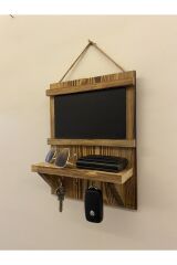 Doğal Ahşap Yazı Tahtalı Anahtarlık Anahtar Askısı Not Panosu