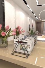 Masa Üstü Dergilik Plaklık 9 Bölmeli Üçgen Metal Kitaplık Organizer Gazetelik Düzenleyici