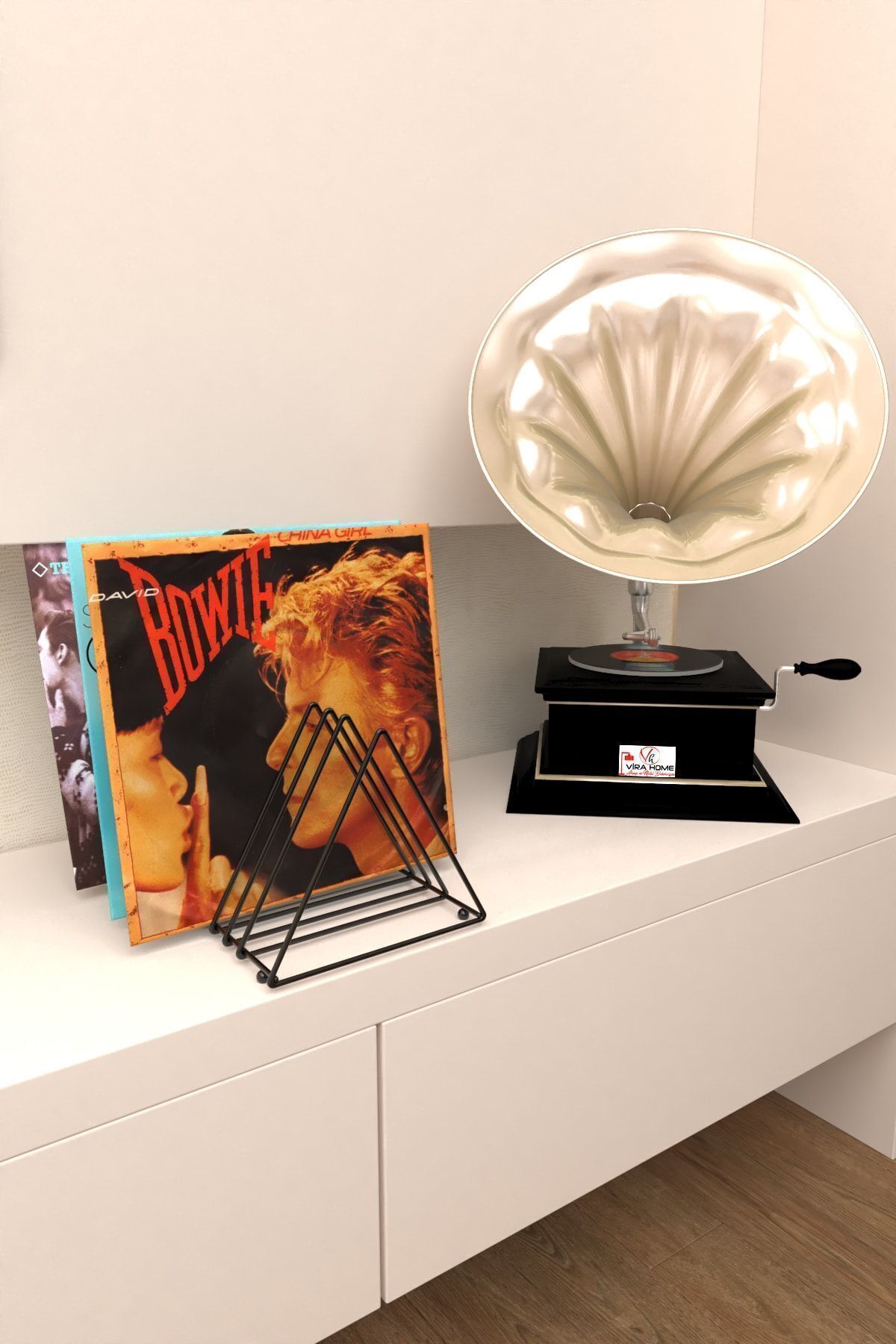 Masa Üstü Dergilik Plaklık 9 Bölmeli Üçgen Metal Kitaplık Organizer Gazetelik Düzenleyici