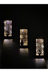 Üçlü Set Peri Ledli Masif Panel Dekoratif Tablo Duvar Süsü Ev Antre Balkon Süsü 36x18cm Piller Hariç