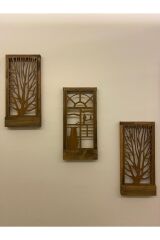 Üçlü Set Peri Ledli Masif Panel Dekoratif Tablo Duvar Süsü Ev Antre Balkon Süsü 36x18cm Piller Hariç