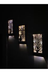 Üçlü Set Peri Ledli Masif Panel Dekoratif Tablo Duvar Süsü Ev Antre Balkon Süsü 36x18cm Piller Hariç