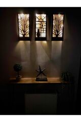 Üçlü Set Peri Ledli Masif Panel Dekoratif Tablo Duvar Süsü Ev Antre Balkon Süsü 36x18cm Piller Hariç