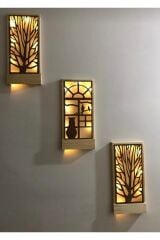 Peri Ledli 3lüset Piller Hariç Açkapa Masifahşap Tablo Ev Hediye Hol Antre Gecelamba 36x18 Duvar Süs