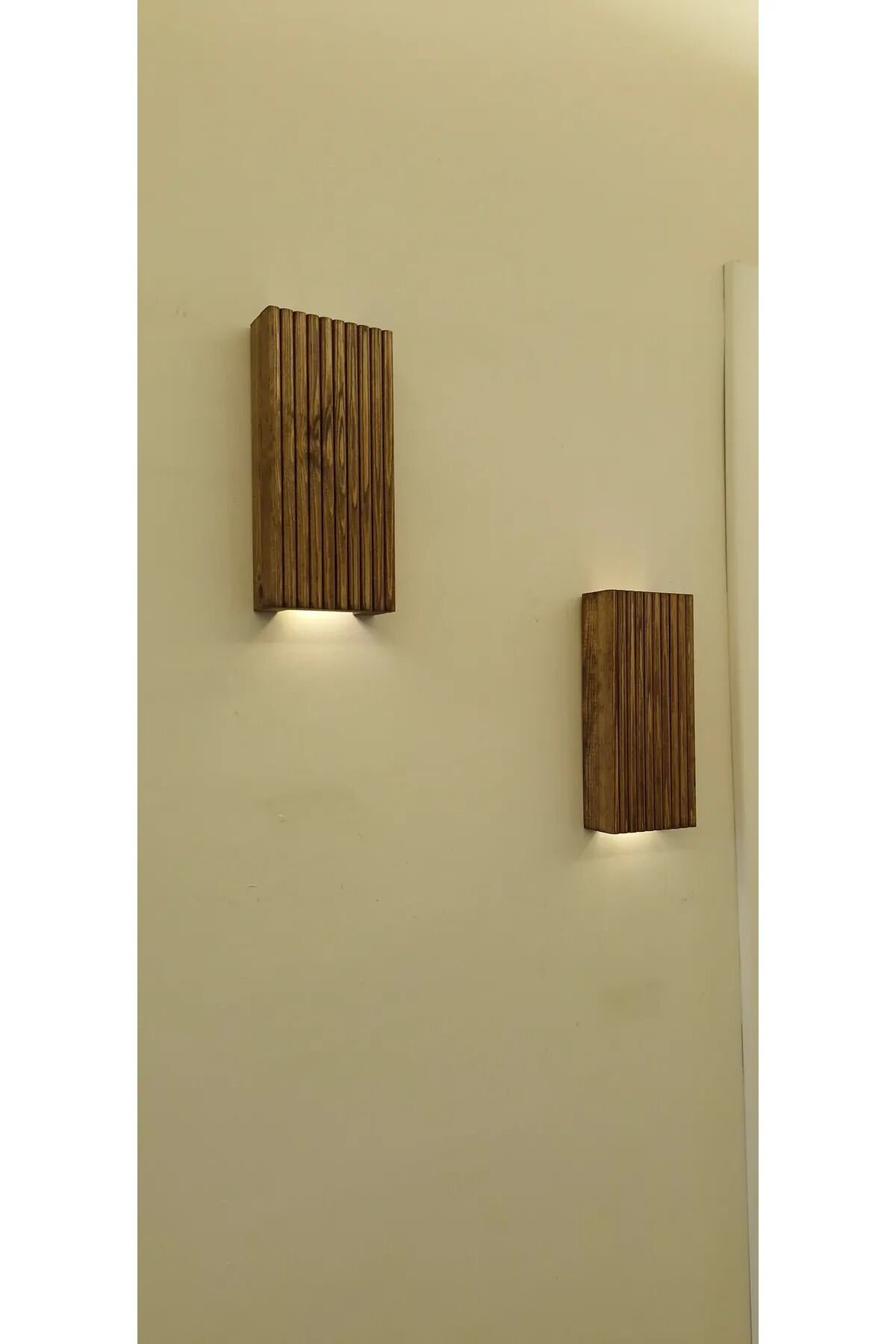  Ahşap Dekoratif Peri Ledli Aplik Duvar Balkon Antre Aksesuarı Otel Cafe Villa Bohem Dekor 20cm