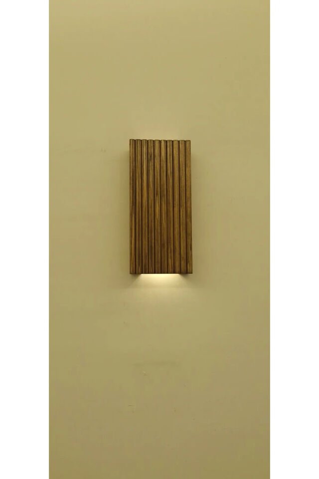 Ahşap Dekoratif Peri Ledli Aplik Duvar Balkon Antre Aksesuarı Otel Cafe Villa Bohem Rustik Dekor