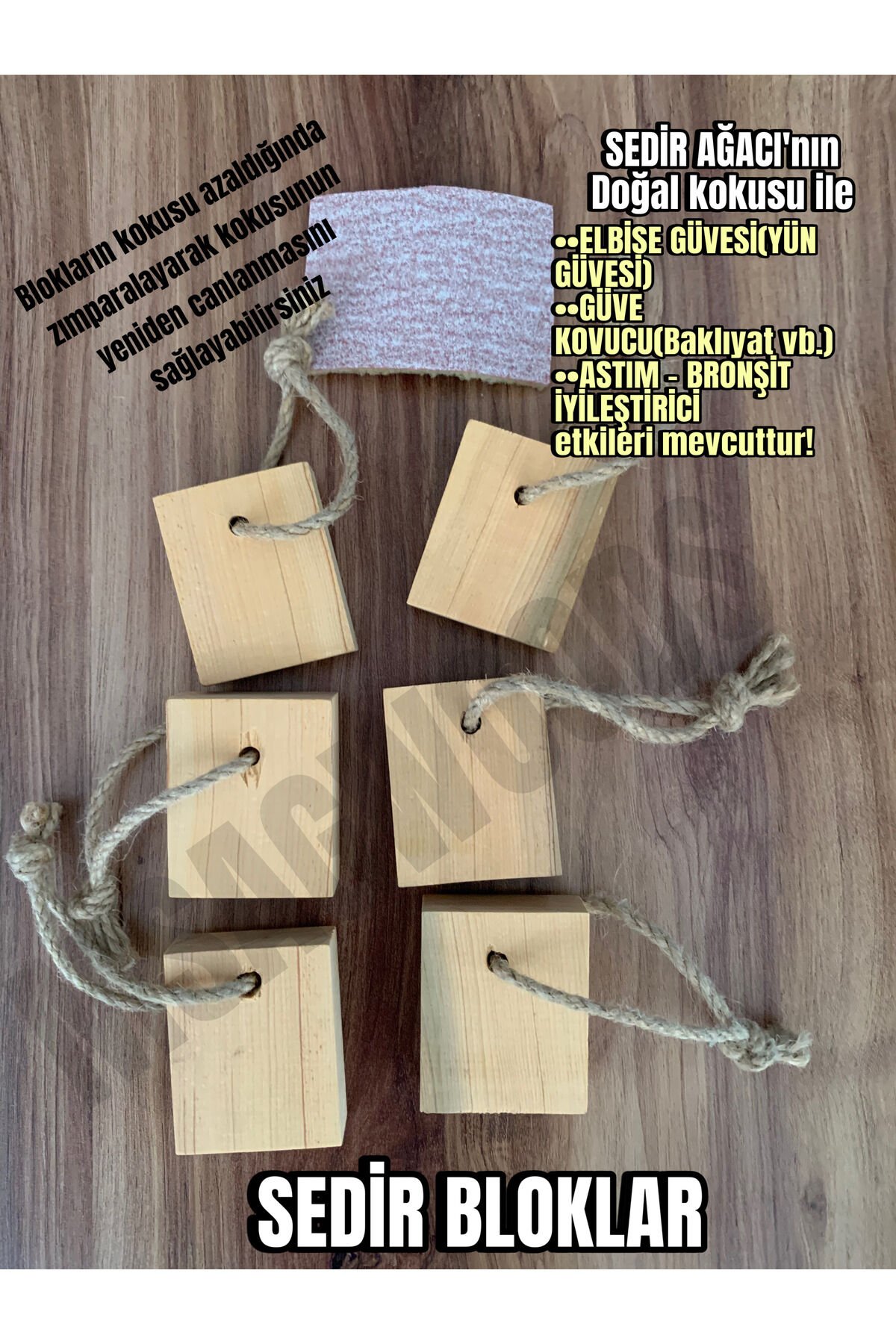  6'LI DOĞAL GÜVE KOVUCU SEDİR AĞACI ELBİSE İÇİ BAŞ UCU NEFES AÇICI