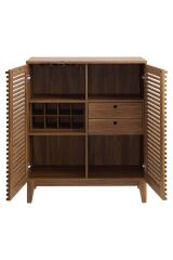 Ahşap Izgara Kapaklı Rustik Mini Bar