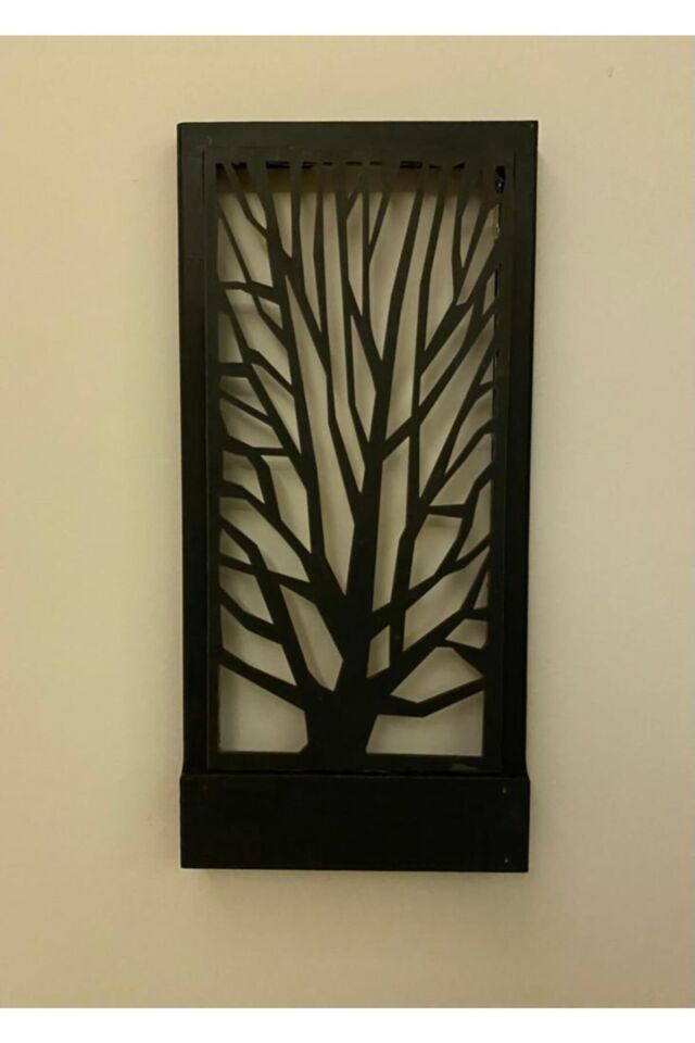  Siyah Pillerdahil Peri Ledli Ahşap Işıklı Tablo Ev Hediyesi Hol Antre Gece Lambası Duvar Süsü On-off