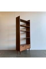 Ahşap Çift Çekmeceli Koyu Ceviz Model Kitaplık