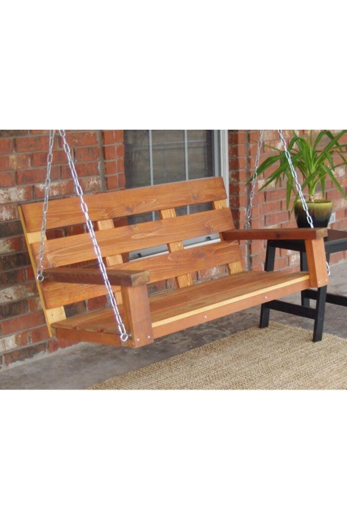 Balkon Teras Bahçe Ahşap Salıncak