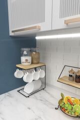 Lüks Masa Üstü Çok Amaçlı Fincanlık Kahve Standı Fincan Askılığı Kahve Düzenleyici Kahve Köşesi