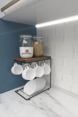 Lüks Masa Üstü Çok Amaçlı Fincanlık Kahve Standı Fincan Askılığı Kahve Düzenleyici Kahve Köşesi