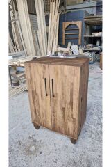 Lüks Masif Ahşap Bar Dolabı Rustik Dolap Çok Amaçlı İçki Dolabı Meşrubat Dolabı