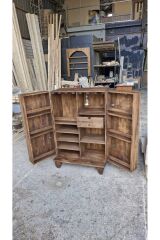 Lüks Masif Ahşap Bar Dolabı Rustik Dolap Çok Amaçlı İçki Dolabı Meşrubat Dolabı