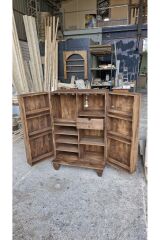 Lüks Masif Ahşap Bar Dolabı Rustik Dolap Çok Amaçlı İçki Dolabı Meşrubat Dolabı