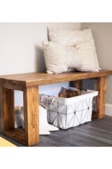 Masif Ahşap Bank & Bench Kapı Önü Antre Hol Dekoratif Oturak 120x30x h:40 cm