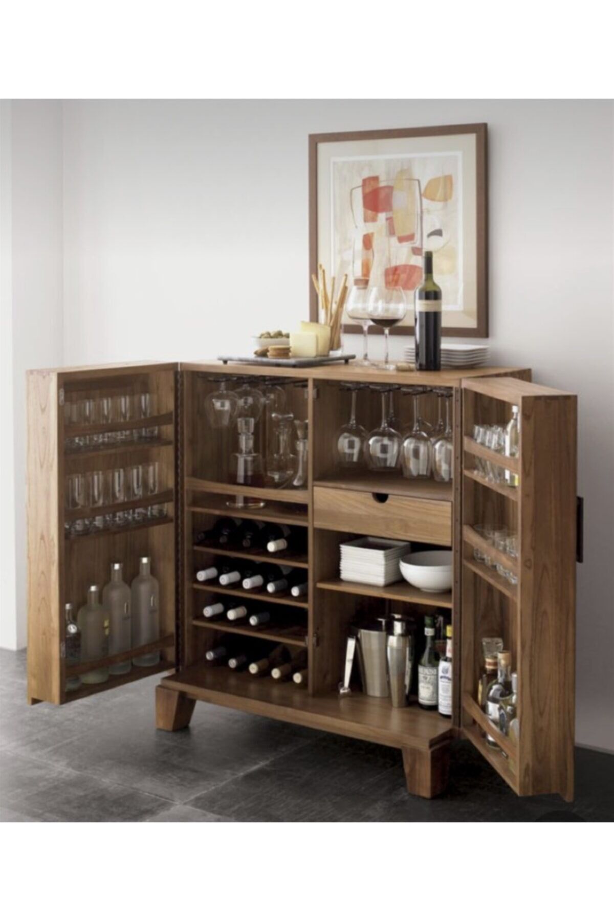 Woodteks Ahşap Erzak Dolabı - Içki Dolabı