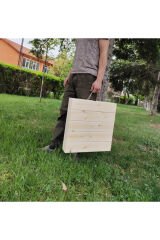 Ahşap Piknik Kamp Masası Açılabilir Portatif Taşınabilir Masa Yer Kaplamayan Sehpa 50x100cm