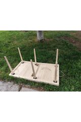 Ahşap Piknik Kamp Masası Açılabilir Portatif Taşınabilir Masa Yer Kaplamayan Sehpa 50x100cm