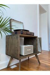 Ahşap Plak Ve Pikap Sehpası, Orta Yüzyıl Modern Masası