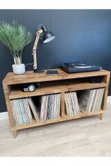 Plak Ve Pikap Sehpası, 37cm*90cm, Plak Çalar Standı Endüstriyel Masa